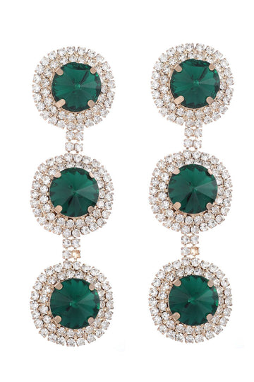 Flerlags runde rhinestones øredobber